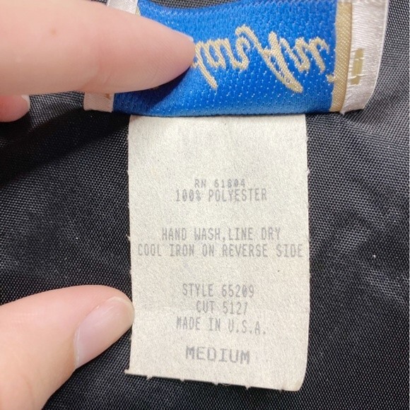 Jordan Ari Vintage Metallic Gold Semi Sheer Blazer with Shoulder Pads Size M - Picture 6 of 8